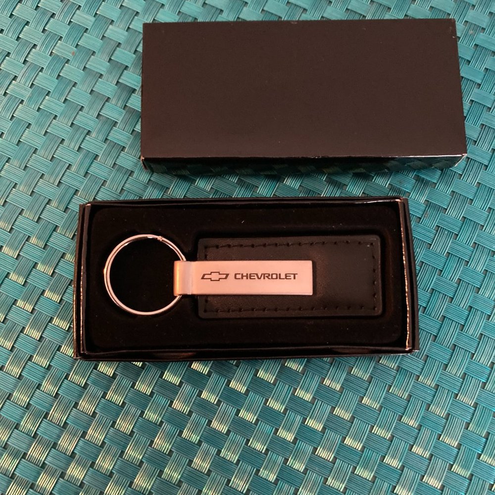Chevrolet Rectangular Leather Logo Keychains Nib - image 8
